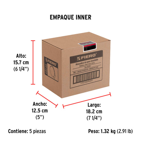 Bolsa c/10 abrazaderas sin fin reforzadas #28, 1-1/2 -2-1/4' | AB-28 | 44240