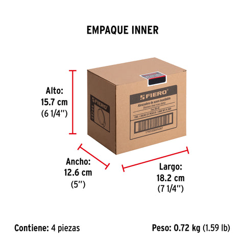 Bolsa c/5 abrazaderas sin fin reforzadas #44, 2-5/8 - 3-1/4' | AB-44 | 44244
