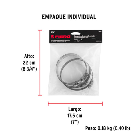 Bolsa c/5 abrazaderas sin fin reforzadas #56, 3-1/16 - 4' | AB-56 | 44247