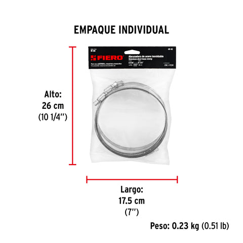 Bolsa c/5 abrazaderas sin fin reforzadas #80, 4-5/8 - 5-1/2' | AB-80 | 44251