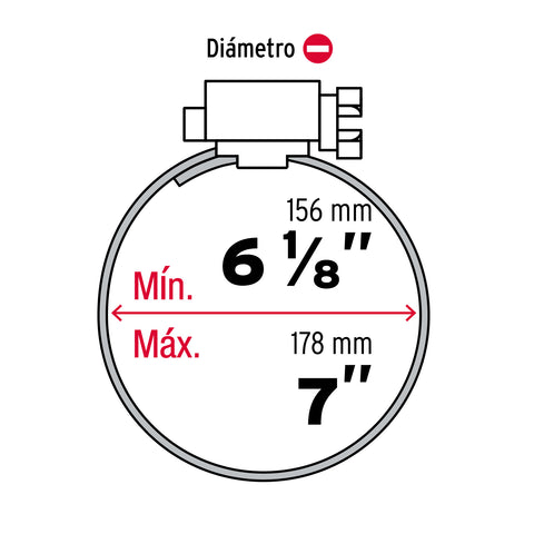 Bolsa c/5 abrazaderas sin fin reforzadas #104, 6-1/8 - 7' | AB-104 | 44254