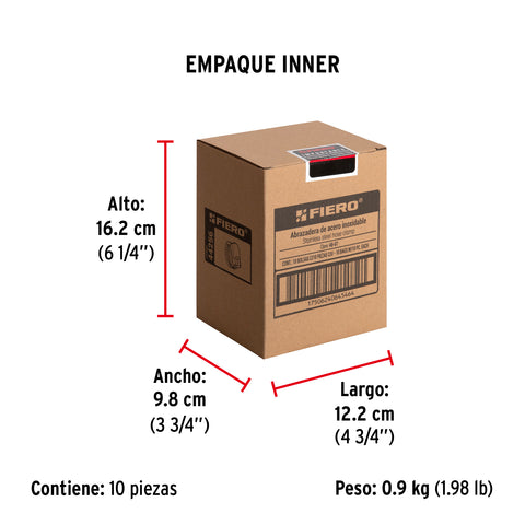 Bolsa c/10 abrazaderas mini sin fin reforzadas #7, 1/2 -7/8' | AB-07 | 44256
