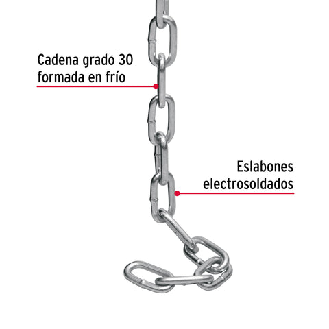 Metro de cadena galvanizada de 3/16', 65 m en cubeta, FIERO | CAGA-3/16 | 44270