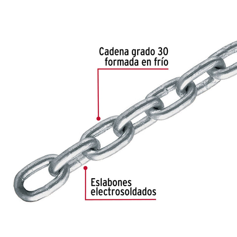Metro de cadena galvanizada de 1/4', 35 m en cubeta, FIERO | CAGA-1/4 | 44271