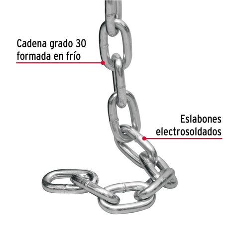 Metro de cadena galvanizada de 5/16', 20 m en cubeta, FIERO | CAGA-5/16 | 44272