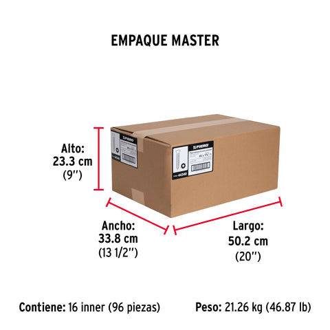 Bolsa con 100 pijas #6 x 1-3/4' multiusos, FIERO | PIJ-644 | 44340