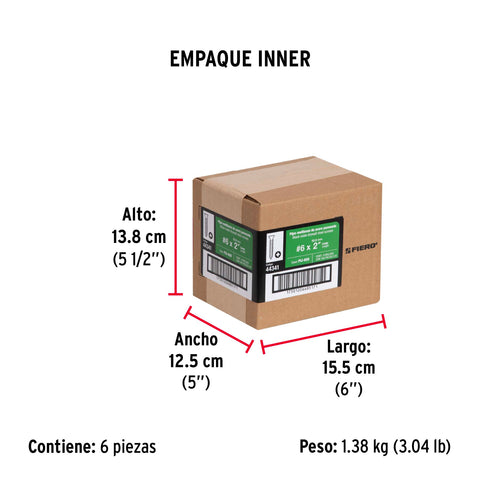 Bolsa con 100 pijas #6 x 2' multiusos, FIERO | PIJ-650 | 44341