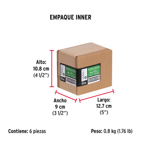Bolsa con 100 pijas #8 x 3/4' multiusos, FIERO | PIJ-819 | 44342
