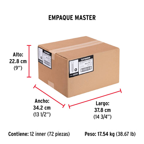 Bolsa con 100 pijas #8 x 1-1/2' multiusos, FIERO | PIJ-838 | 44345