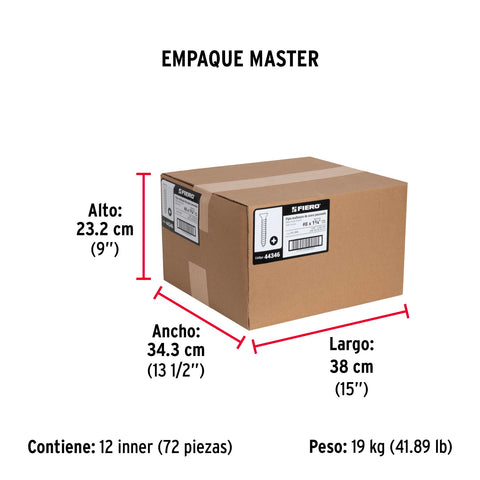 Bolsa con 100 pijas #8 x 1-3/4' multiusos, FIERO | PIJ-844 | 44346