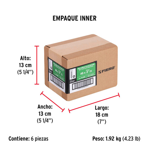 Bolsa con 100 pijas #8 x 2' multiusos, FIERO | PIJ-850 | 44347