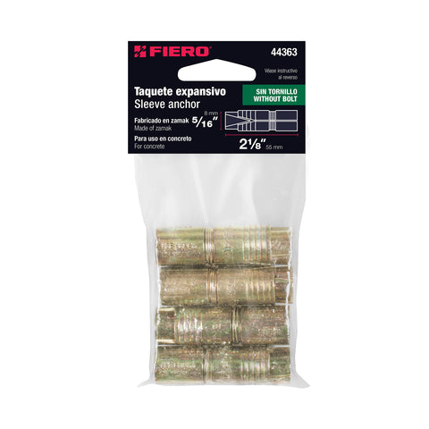 Bolsa con 4 taquetes expansivos de 5/16' sin tornillo, FIERO | TAE-5/16 | 44363
