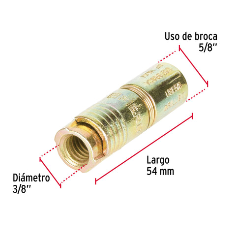 Bolsa con 4 taquetes expansivos de 3/8' sin tornillo, FIERO | TAE-3/8 | 44364