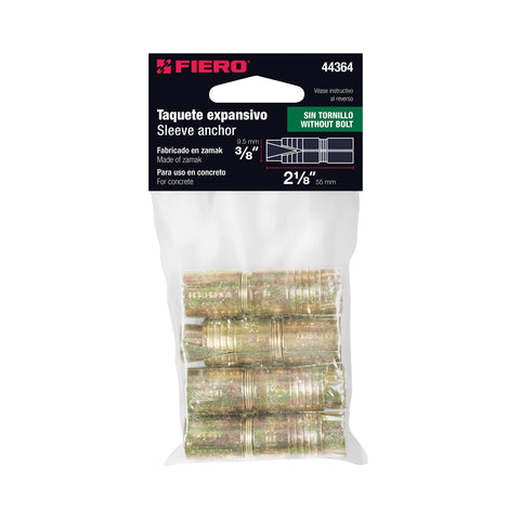 Bolsa con 4 taquetes expansivos de 3/8' sin tornillo, FIERO | TAE-3/8 | 44364