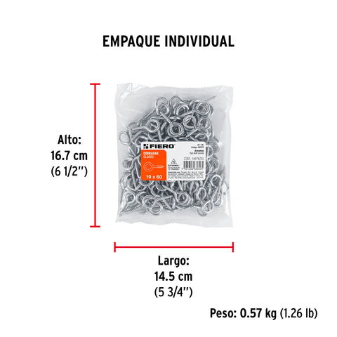 Bolsa con 144 armellas cerradas de 19 x 60, FIERO | AR-19C | 44372