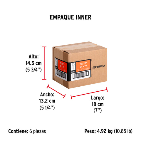 Bolsa con 144 armellas cerradas de 20 x 70, FIERO | AR-20C | 44373
