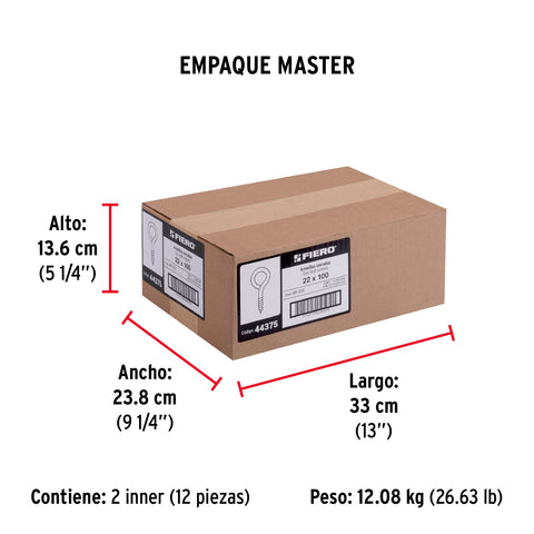 Bolsa con 72 armellas cerradas de 22 x 100, FIERO | AR-22C | 44375