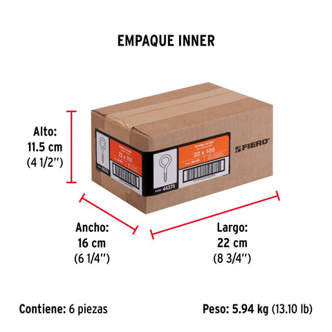 Bolsa con 72 armellas cerradas de 22 x 100, FIERO | AR-22C | 44375