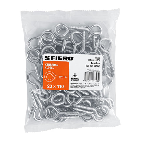 Bolsa con 72 armellas cerradas de 23 x 110, FIERO | AR-23C | 44376