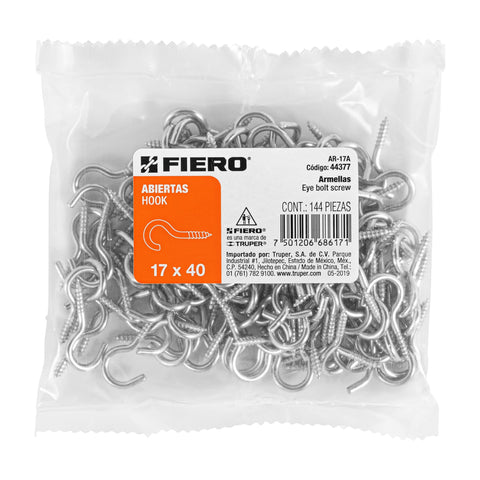 Bolsa con 144 armellas abiertas de 17 x 40, FIERO | AR-17A | 44377