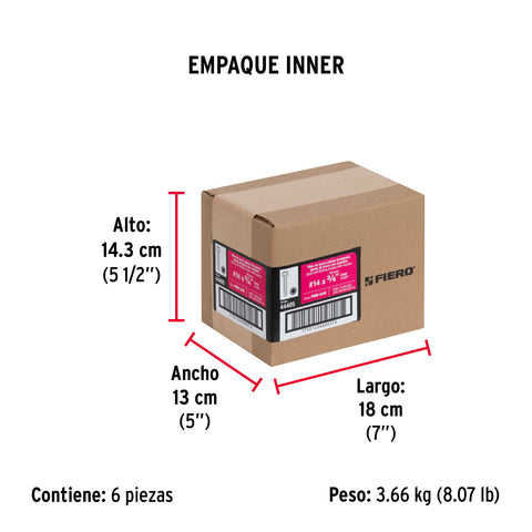Bolsa con 100 pijas 3/4' hexagonal, punta broca con rondana | PIBR-3/4R | 44405