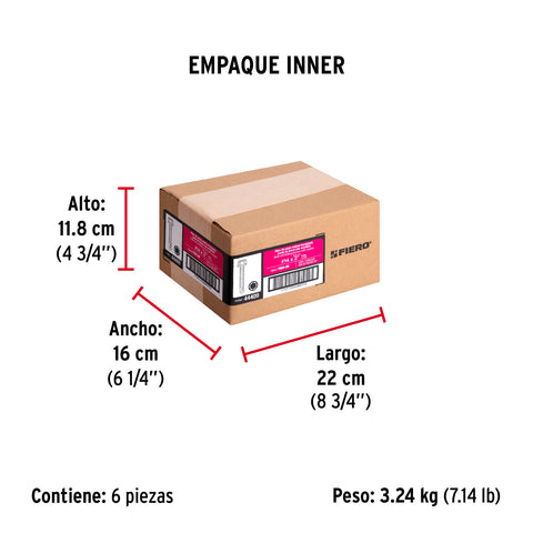 Bolsa con 50 pijas 2' hexagonal, punta broca con rondana | PIBR-2R | 44409