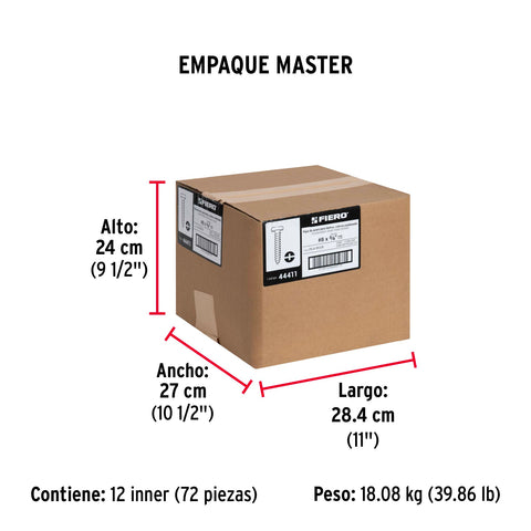 Bolsa con 200 pijas para lámina, #8 x 3/8', FIERO | PILA-8X3/8 | 44411