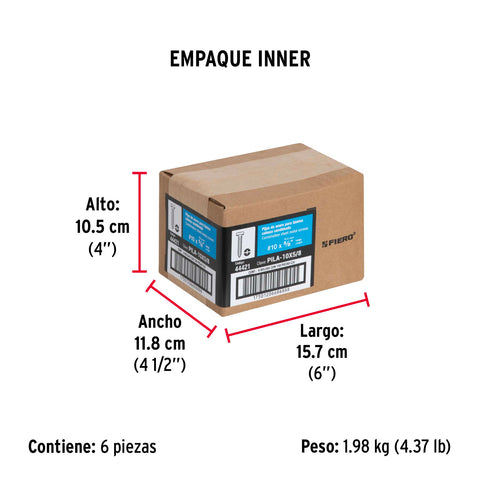 Bolsa con 150 pijas para lámina, #10 x 5/8', FIERO | PILA-10X5/8 | 44421