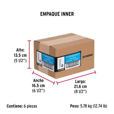 Bolsa con 100 pijas para lámina, #14 x 2', FIERO | PILA-14X2 | 44436