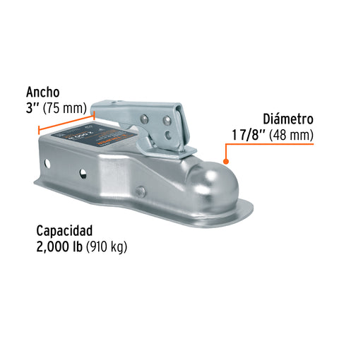 Acoplador para remolque, para bola de 1-7/8', Truper | ACO-BOLA-20 | 44443