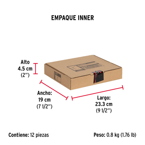 Ménsula de acero negra 6 x 8', FIERO | ME-8N | 44452