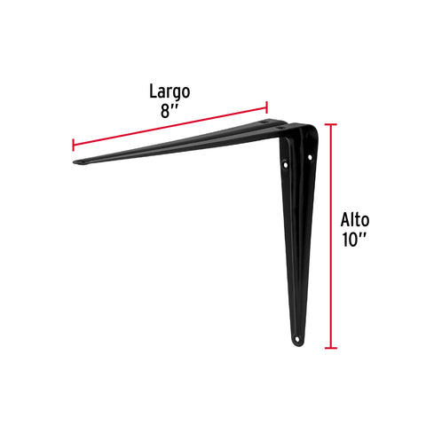 Ménsula de acero negra 8' x 10', FIERO | ME-10N | 44453
