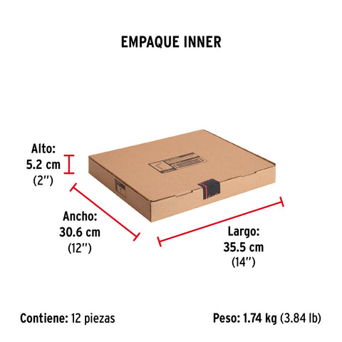 Ménsula de acero negra 10 x 12', FIERO | ME-12N | 44454