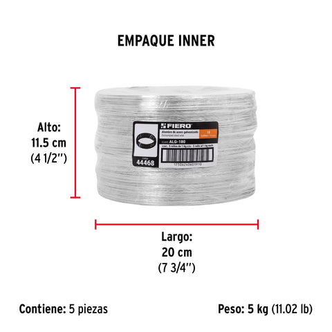 Kilo de alambre galvanizado, calibre 18, FIERO | ALG-180 | 44468