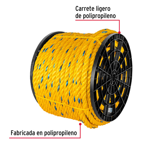 Kilo de cuerda amarilla de polipropileno 25mm, carrete 30kg | CUE-25K | 44473