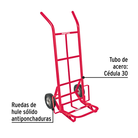 Diablo de carga de 100 kg, ruedas sólidas, balero sencillo | DIA-100 | 44475