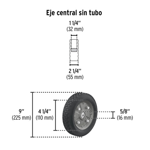 Diablo de carga de 400 kg, ruedas sólidas, doble balero | DIA-400 | 44478