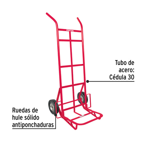 Diablo de carga de 400 kg, ruedas sólidas, doble balero | DIA-400 | 44478