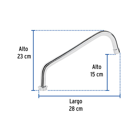 Cuello estándar para mezcladora de fregadero, cromo, AQUA | AQCR-86 | 44481
