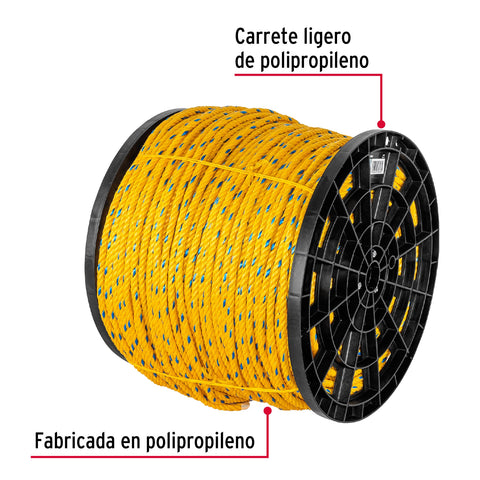 Kilo de cuerda amarilla de polipropileno 10mm, carrete 20kg | CUE-10K | 44487