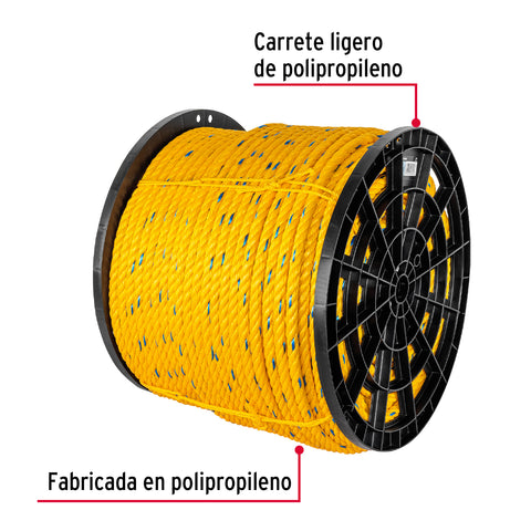 Kilo de cuerda amarilla de polipropileno 16mm, carrete 30kg | CUE-16K | 44490
