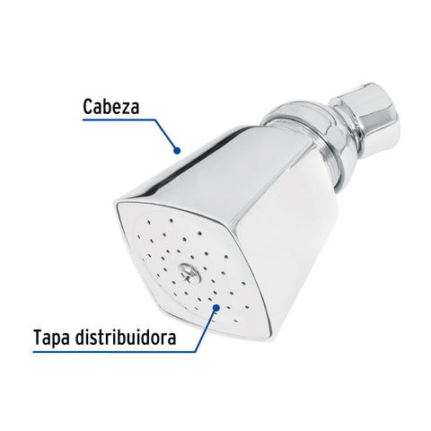 Regadera redonda 2', metálica, sin brazo, cromo, AQUA | R-501S | 44494
