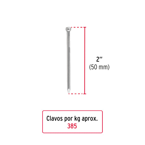 Bolsa con 1 kg de clavo estándar 2' sin cabeza, FIERO | CLS-2 | 44497