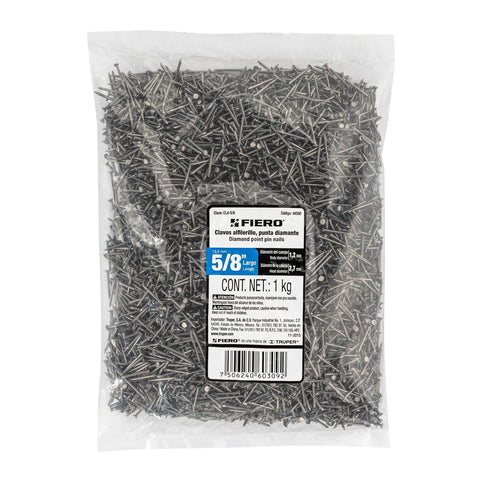 Bolsa con 1 kg de clavos alfilerillos de 5/8' con cabeza | CLA-5/8 | 44500