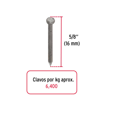 Bolsa con 1 kg de clavos alfilerillos de 5/8' sin cabeza | CLA-5/8S | 44503