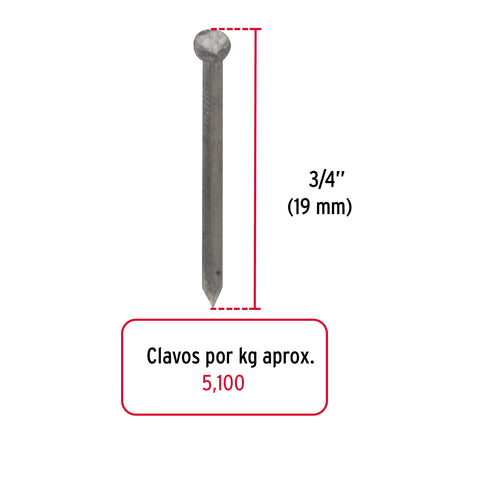Bolsa con 1 kg de clavos alfilerillos de 3/4' sin cabeza | CLA-3/4S | 44504