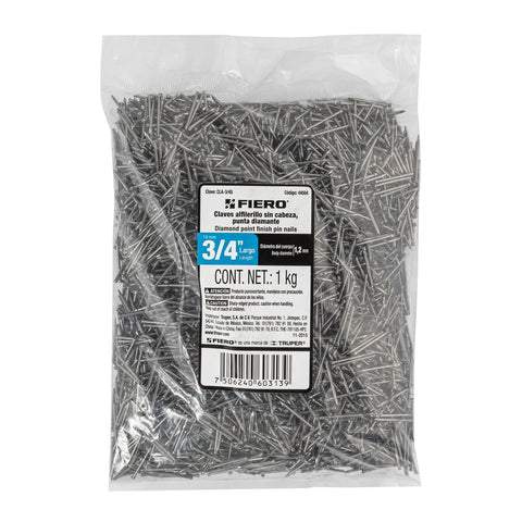 Bolsa con 1 kg de clavos alfilerillos de 3/4' sin cabeza | CLA-3/4S | 44504
