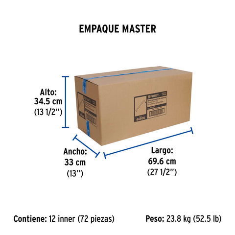 Brazo recto con chapetón para regadera, 30 cm, cromo, FOSET | BCH-600 | 44506