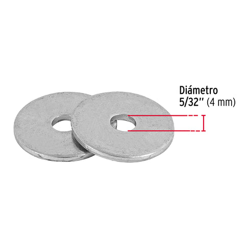Bolsa de 1 kilo arandelas planas galvanizadas 5/32', FIERO | ARA-5/32 | 44541