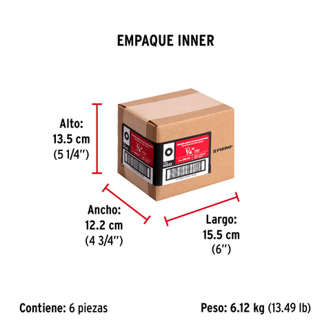 Bolsa de 1 kilo arandelas planas galvanizadas 1/4', FIERO | ARA-1/4 | 44543
